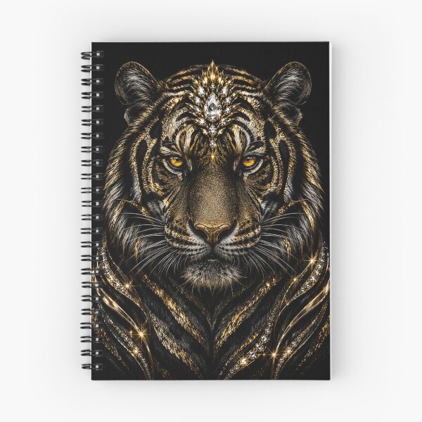 Item preview, Regal Tiger Sovereign – Black & Gold Big Cat Art designed and sold by TheLumina.