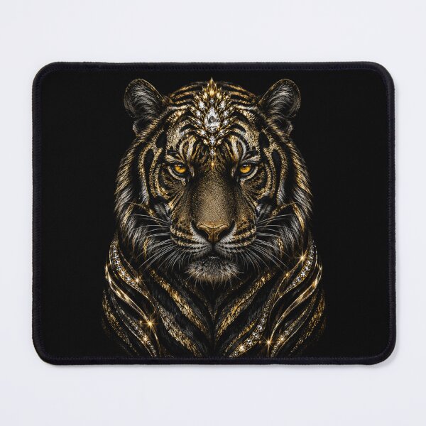 Item preview, Regal Tiger Sovereign – Black & Gold Big Cat Art designed and sold by TheLumina.