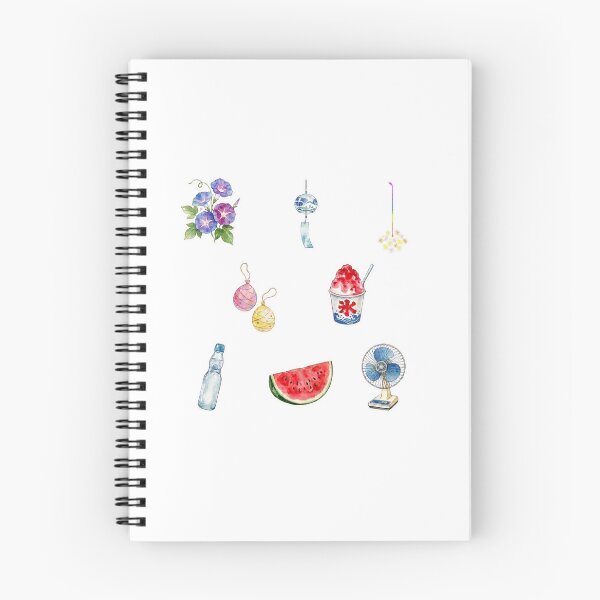 Item preview, Japanese Summer Sticker Pack | Natsu Aesthetic Watercolor Collection (Furin, Kakigori, Watermelon & More) designed and sold by asumintjapan1.