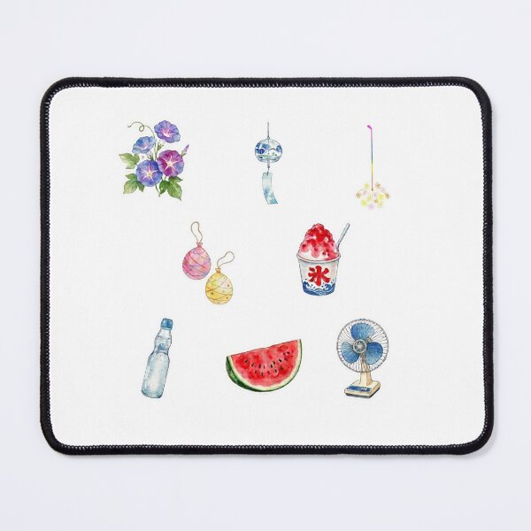 Item preview, Japanese Summer Sticker Pack | Natsu Aesthetic Watercolor Collection (Furin, Kakigori, Watermelon & More) designed and sold by asumintjapan1.