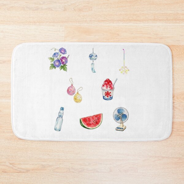 Item preview, Japanese Summer Sticker Pack | Natsu Aesthetic Watercolor Collection (Furin, Kakigori, Watermelon & More) designed and sold by asumintjapan1.