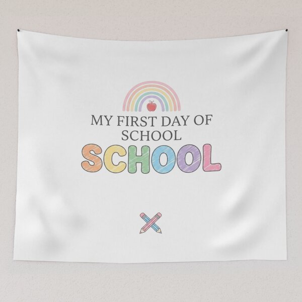 Item preview, My First Day of School - Cute Pastel Rainbow & Pencils Back to School Design designed and sold by johnExpress02.