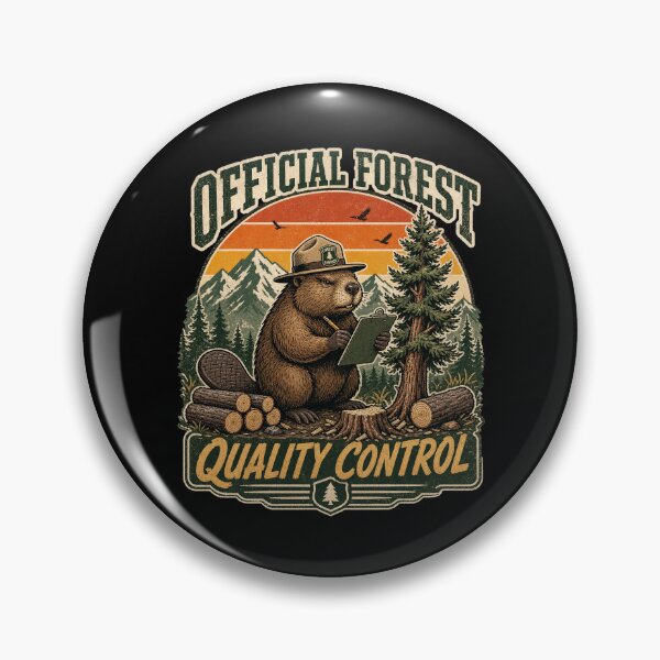 Item preview, Funny Beaver Forest Ranger - Official Forest Quality Control designed and sold by Graphic Vibe Designs.