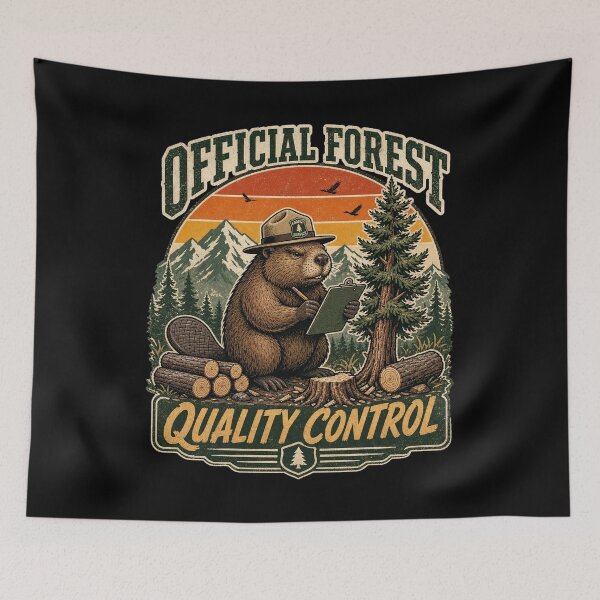 Item preview, Funny Beaver Forest Ranger - Official Forest Quality Control designed and sold by Graphic Vibe Designs.