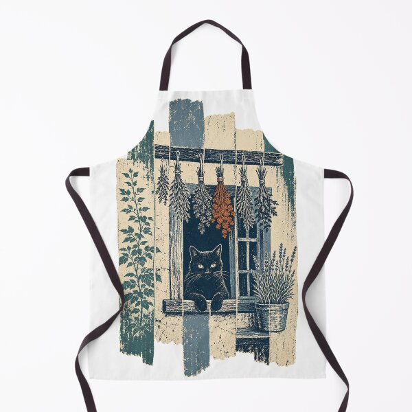 Item preview, Black Cat in the Cottage Window Witchy Halloween Aesthetic designed and sold by VisualArtsOasis.