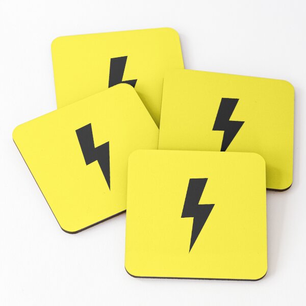 Item preview, Black Thunder Bolt Neon Yellow Background designed and sold by GemsAnatomy.