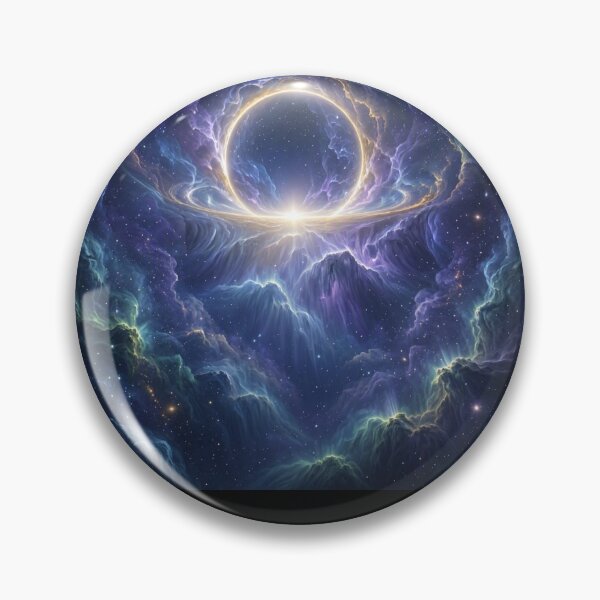 Item preview, The Infinite Threshold — Golden Celestial Portal in a Cosmic Nebula designed and sold by OandSDesigns23.