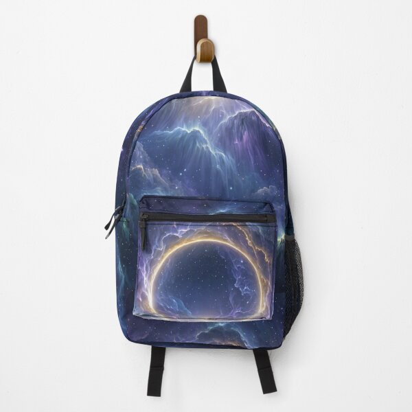 Item preview, The Infinite Threshold — Golden Celestial Portal in a Cosmic Nebula designed and sold by OandSDesigns23.