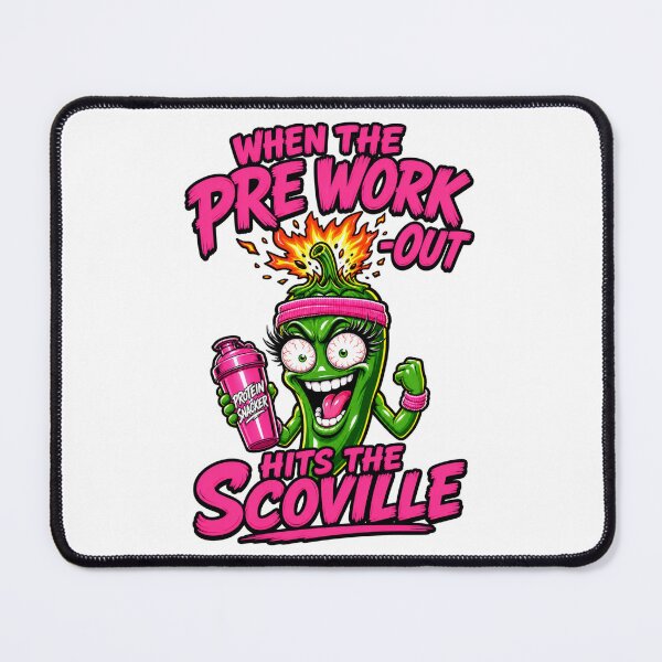 Item preview, Pink Shaker Jalapeno Workout Queen Crazy Kawaii Pepper Fitness Character with Protein Shaker designed and sold by Rosie's Wildflower Boutique.