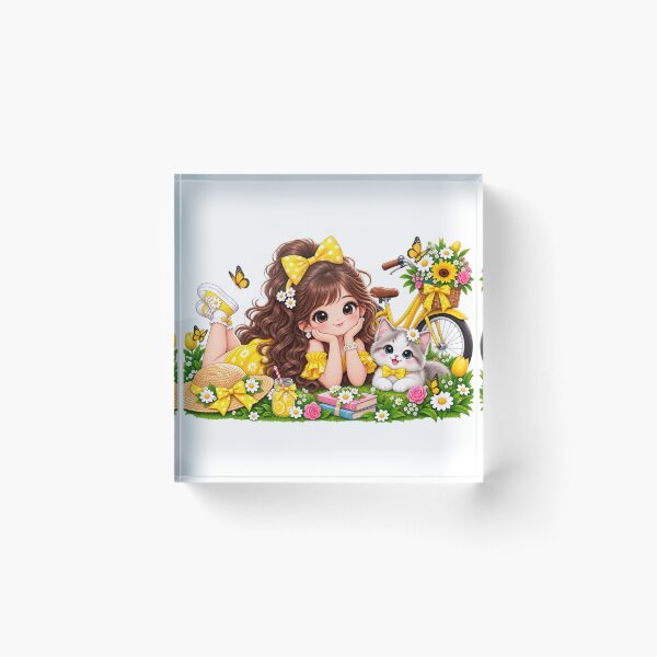 Item preview, Sunny Girl Picnic with Cat designed and sold by Reshmakhan.