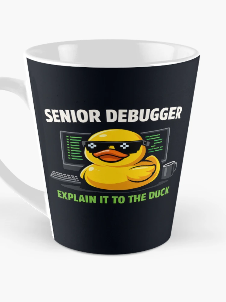 Thumbnail 3 von 4, Kaffeebecher, Gummiente-Debugging Lustiger Programmierer Entwickler Coder designt und verkauft von ThirdShiftLab.