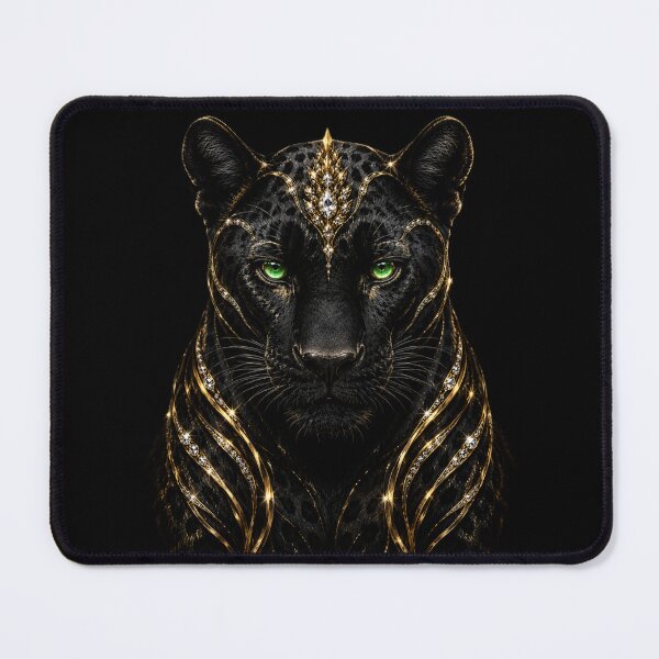 Item preview, Regal Black Panther – Black & Gold Feline Art designed and sold by TheLumina.