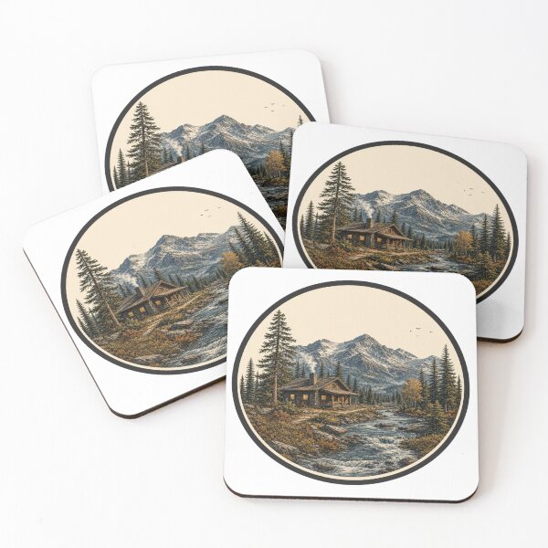 Item preview, Mountain Cabin | Vintage Engraving Graphic designed and sold by FadedFrequency.