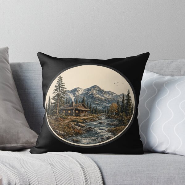 Item preview, Mountain Cabin | Vintage Engraving Graphic designed and sold by FadedFrequency.