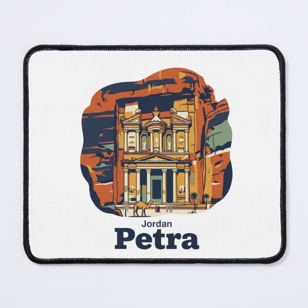 Item preview, Petra Treasury Temple Bold Retro Graphic Travel Art designed and sold by Inkworksbyshery.