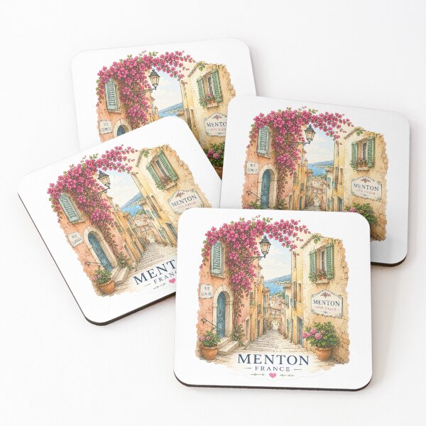 Item preview, Picturesque street in Menton with bougainvillea designed and sold by NoExcusesTraveller .
