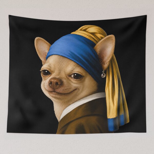 Item preview, Smirking Chihuahua with a Pearl Earring designed and sold by AtlasMuseum.
