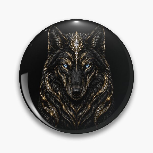 Item preview, Regal Wolf Sovereign – Black & Gold Guardian Art designed and sold by TheLumina.