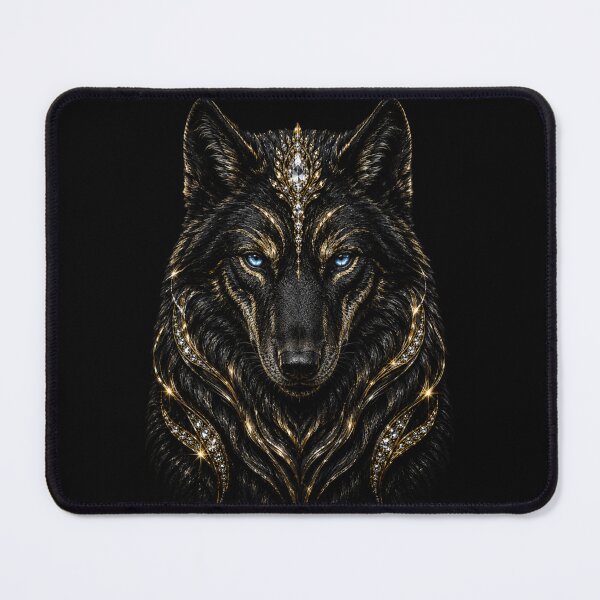 Item preview, Regal Wolf Sovereign – Black & Gold Guardian Art designed and sold by TheLumina.