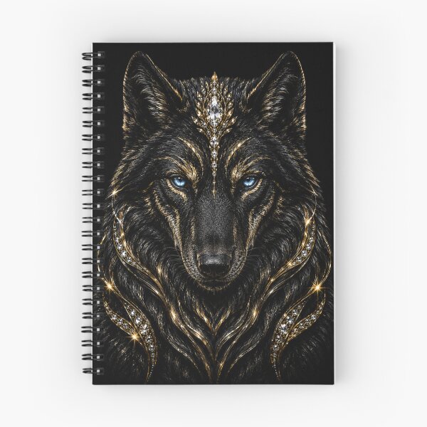 Item preview, Regal Wolf Sovereign – Black & Gold Guardian Art designed and sold by TheLumina.