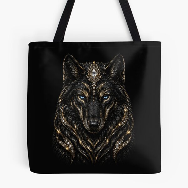 Item preview, Regal Wolf Sovereign – Black & Gold Guardian Art designed and sold by TheLumina.