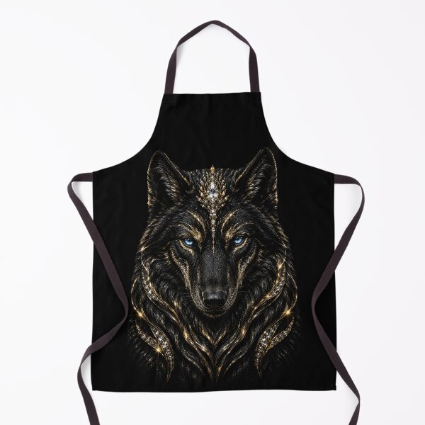 Item preview, Regal Wolf Sovereign – Black & Gold Guardian Art designed and sold by TheLumina.