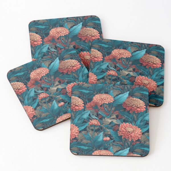 Item preview, Vibrant Zinnia Print  - Flower Garden Pattern - One Year Anniversary Gifts designed and sold by RoyalStarsPatts.