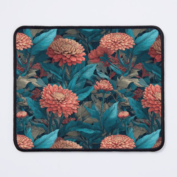 Item preview, Vibrant Zinnia Print - Flower Garden Pattern - One Year Anniversary Gifts designed and sold by RoyalStarsPatts.