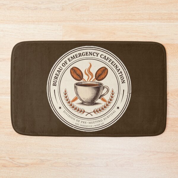 Item preview, Bureau of Emergency Caffeination - Funny Coffee Lover Badge designed and sold by HeeShirt.