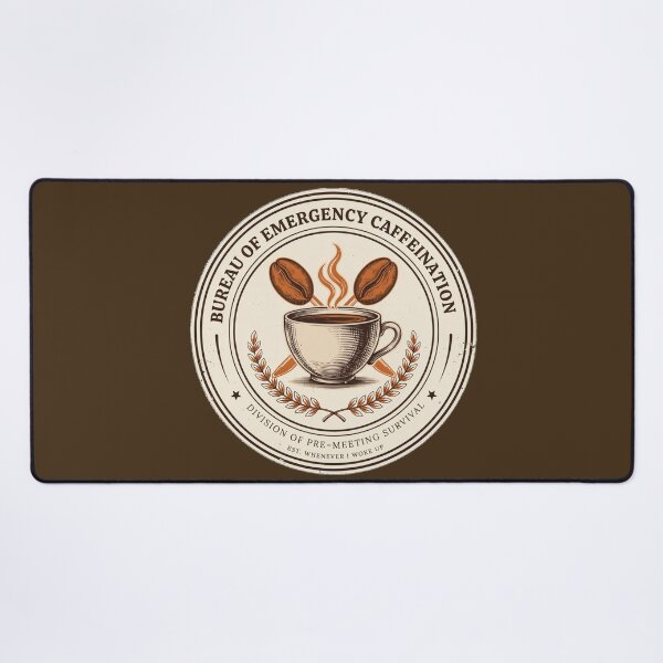 Item preview, Bureau of Emergency Caffeination - Funny Coffee Lover Badge designed and sold by HeeShirt.