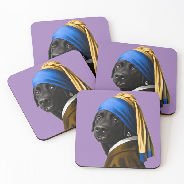 Item preview, Shy Black Labrador with a Pearl Earring designed and sold by AtlasMuseum.