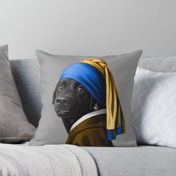 Item preview, Shy Black Labrador with a Pearl Earring designed and sold by AtlasMuseum.