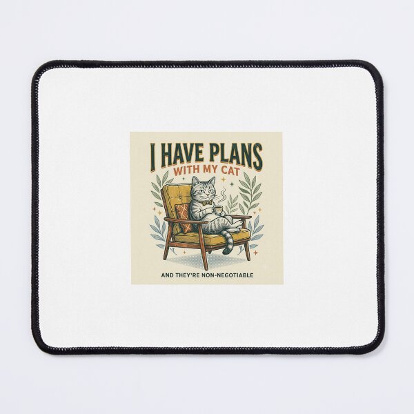 Item preview, Vintage Cat T-Shirt Design "I Have Plans With My Cat" Retro Apparel Graphic designed and sold by BigD shop.