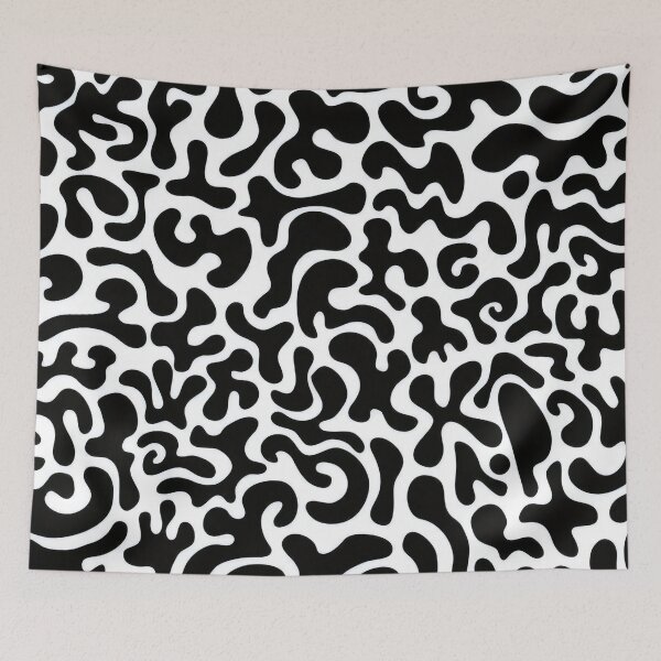 Item preview, Black and White Abstract Blobs - Minimalist Organic Pattern designed and sold by Billy Morfo™.