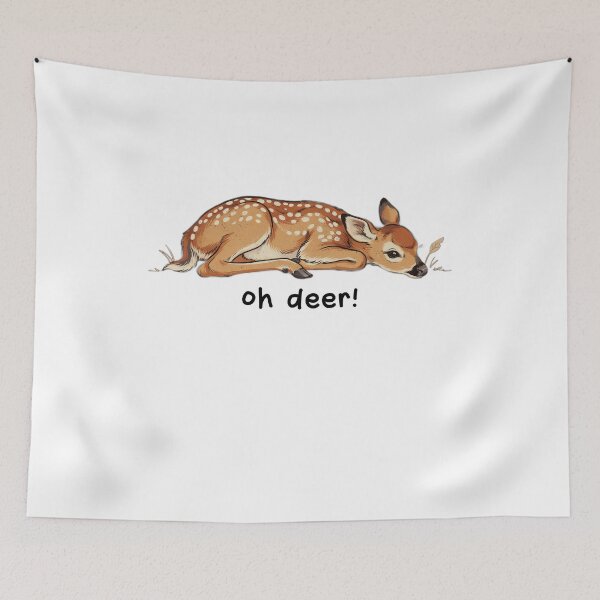 Item preview, Oh Deer Funny Fawn, Cute Sleeping Deer Pun, Woodland Animal Quote Design designed and sold by Trendvia .