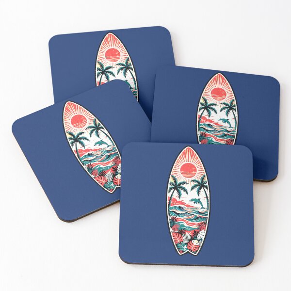 Item preview, Sunset Surfboard | Retro Tropical Beach Design designed and sold by AstronautMerch.