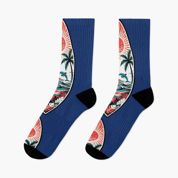 Item preview, Sunset Surfboard | Retro Tropical Beach Design designed and sold by AstronautMerch.