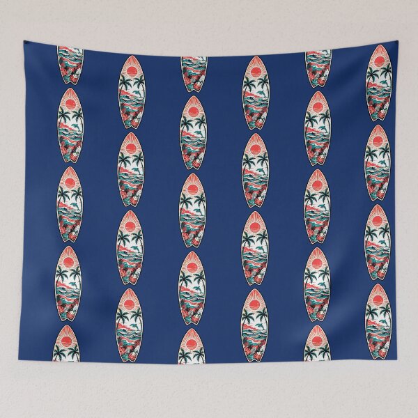 Item preview, Sunset Surfboard | Retro Tropical Beach Design designed and sold by AstronautMerch.