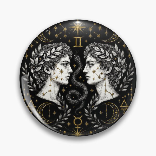 Item preview, Gemini zodiac sign sticker - "Dark Academia" graphic style designed and sold by Dany and Dom.