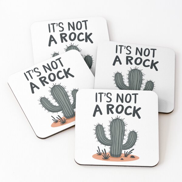 Item preview, Funny desert cactus insisting it is not a rock designed and sold by Prints by Mat.