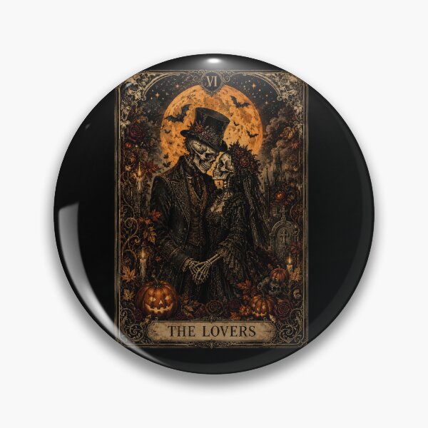 Item preview, The Lovers Halloween Tarot Card Skeleton Couple Gothic  designed and sold by Starry Night Creative Art.