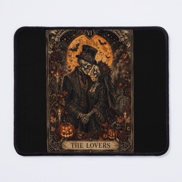 Item preview, The Lovers Halloween Tarot Card Skeleton Couple Gothic designed and sold by Starry Night Creative Art.