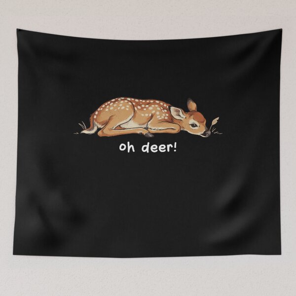 Item preview, Oh Deer Funny Fawn, Cute Sleeping Deer Pun, Woodland Animal Quote Design designed and sold by Trendvia .