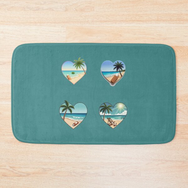 Item preview, Retro Beach Love Hearts with Palm Tree and Suntan Lotion designed and sold by Beachy.