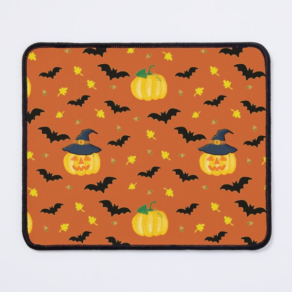 Item preview, Funny Halloween Pattern with Jack-o'-Lantern and Bats designed and sold by studiodrchicken.