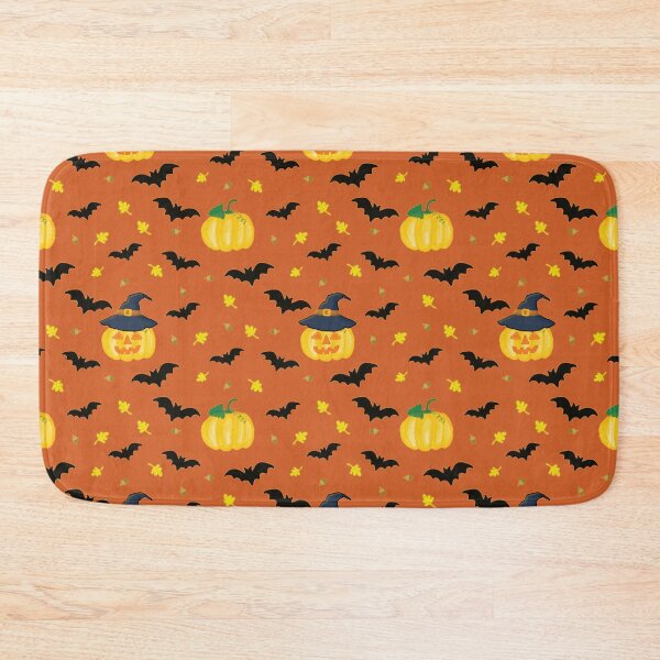 Item preview, Funny Halloween Pattern with Jack-o'-Lantern and Bats designed and sold by studiodrchicken.