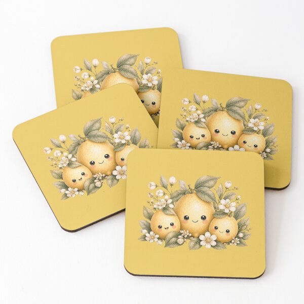 Item preview, Kawaii Lemon Family Illustration – Cute Citrus Trio Design Art designed and sold by MagicMakerPh.