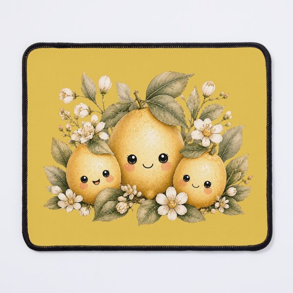 Item preview, Kawaii Lemon Family Illustration – Cute Citrus Trio Design Art designed and sold by MagicMakerPh.