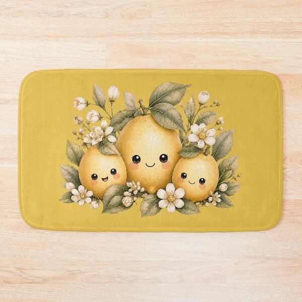 Item preview, Kawaii Lemon Family Illustration – Cute Citrus Trio Design Art designed and sold by MagicMakerPh.