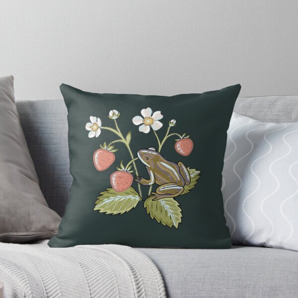 Item preview, Cottagecore Frog and Strawberry Illustration - Aesthetic Nature Art designed and sold by LeshanArt.
